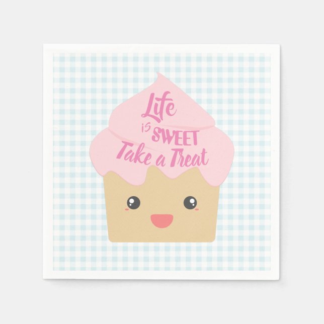 Kawaii Cupcake Take a Treat Napkins (Front)