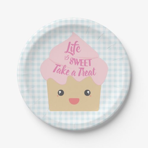 Kawaii Cupcake Take a Treat Paper Plates