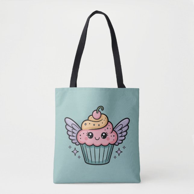 Kawaii Cupcake Tote Bag (Front)