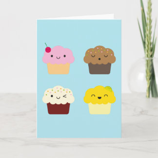 Kawaii Cupcakes Card