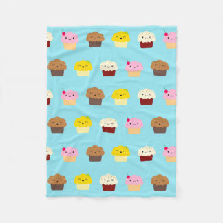 Kawaii Cupcakes Fleece Blanket