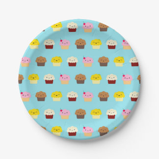Kawaii Cupcakes Paper Plates