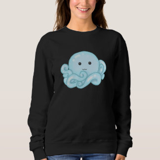 Kawaii Cute Aesthetic Happy Pastel Blue Octopus Sweatshirt