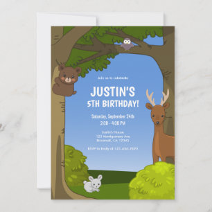 Kawaii Cute Animals Birthday Invitation