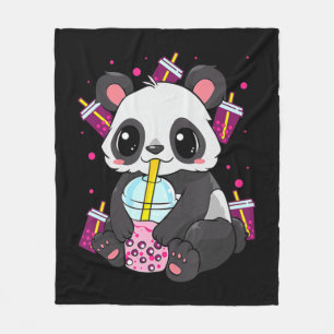 Kawaii Cute Anime Panda Boba Bubble Tea Otaku Men Fleece Blanket