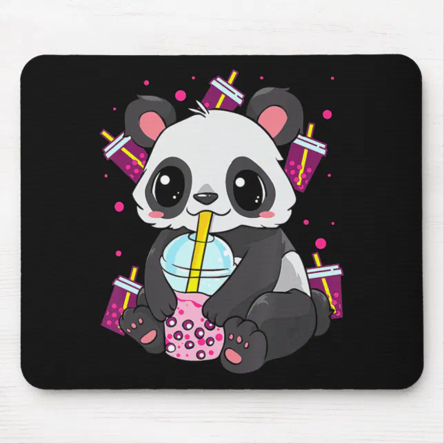 Kawaii Cute Anime Panda Boba Bubble Tea Otaku Men Mouse Pad | Zazzle