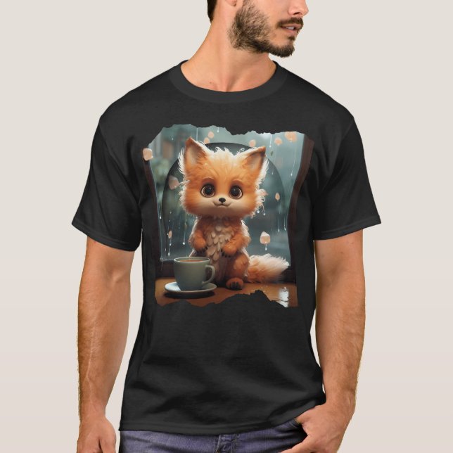 Kawaii Cute Autumn Fox T-Shirt (Front)