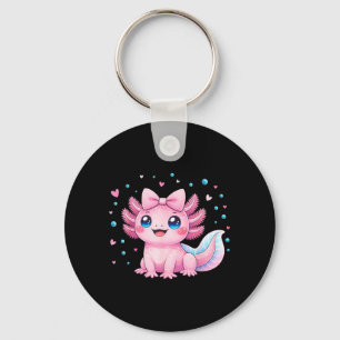 Kawaii Cute Axolotl Coquette Bow Women Girls Kids Keychain