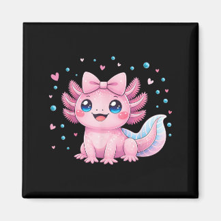 Kawaii Cute Axolotl Coquette Bow Women Girls Kids Magnet