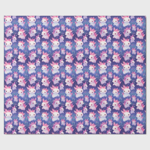 Kawaii Cute Baby Axolotls Wrapping Paper