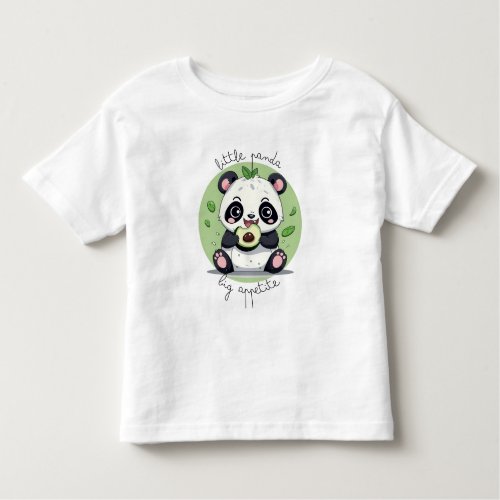 Kawaii Cute Baby Panda Eating Avocado Toddler T_shirt