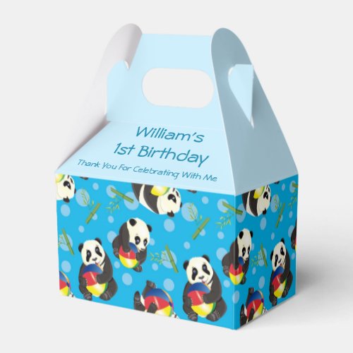 Kawaii Cute Baby Panda Pattern 1st Birthday Party  Favor Boxes