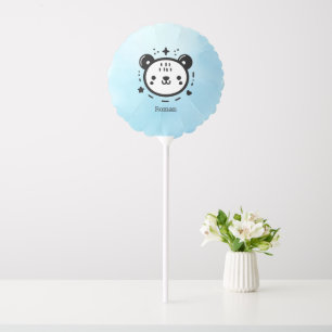 Kawaii cute Bear Face - Kawaii Minimalist Line Art Balloon
