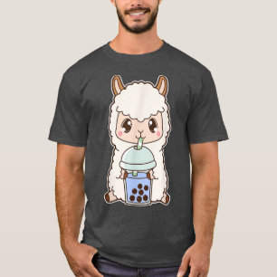 Kawaii Cute Boba Flame Blue Bubble Pearl Mi Alpaca T-Shirt