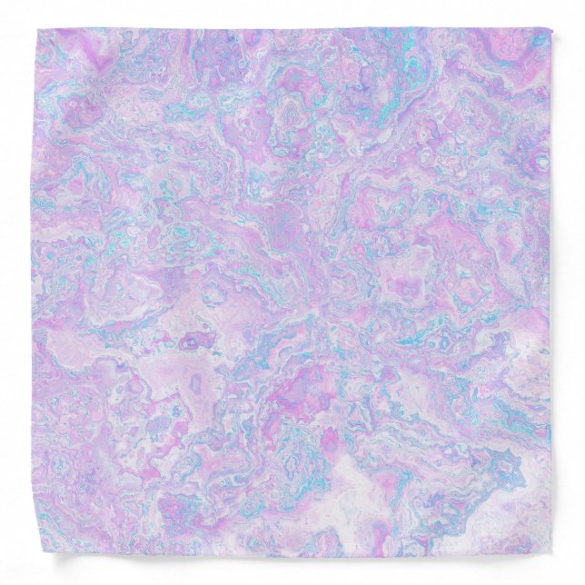 Kawaii Cute Boho Swirly Pastel Cotton Candy Marble Bandana (Front)