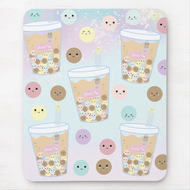 Kawaii Cute Bubble Pearl Milk Tea Tapioca Drink Mouse Pad | Zazzle