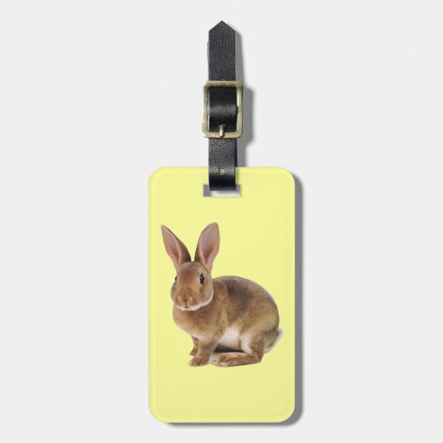 Kawaii Cute Bunny Rabbit Luggage Tag (Front Vertical)