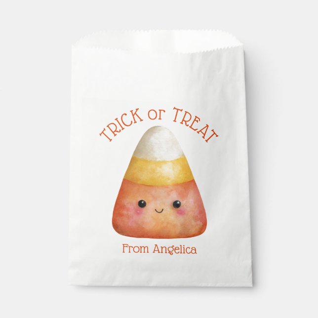 Kawaii Cute Candy Corn Kids Halloween Favor Bag (Front)