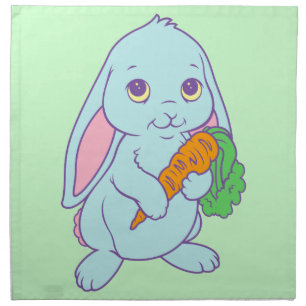 Kawaii Cute Cartoon Bunny Rabbit Carrot Napkin