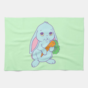 Kawaii Cute Cartoon Bunny Rabbit Carrot Towel