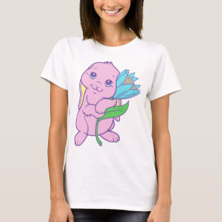 Kawaii Cute Cartoon Bunny Rabbit Flower T-Shirt