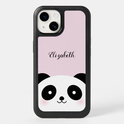 Kawaii Cute Cartoon Panda Bear Custom Name OtterBox iPhone 14 Case
