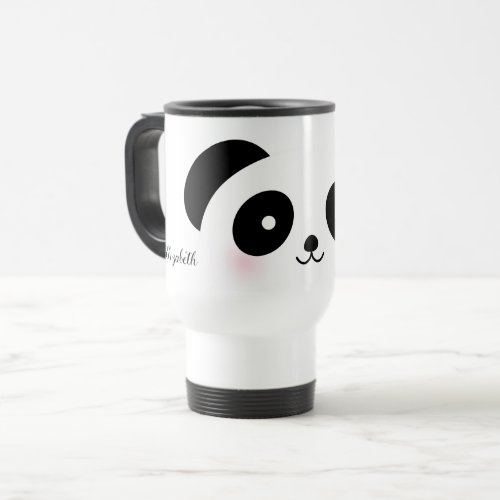 Kawaii Cute Cartoon Panda Bear Custom Name Travel Mug