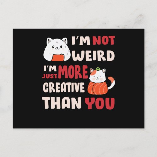 Kawaii cute Cat Design With Inspiration Quote Postcard