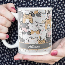 Kawaii Cute Cats Pattern Personalized