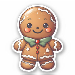 Kawaii Cute Christmas Gingerbread Baked With Love Sticker