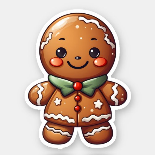 Kawaii Cute Christmas Gingerbread Baked With Love Sticker