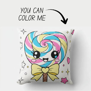 Kawaii Cute Coloring Book Pillow