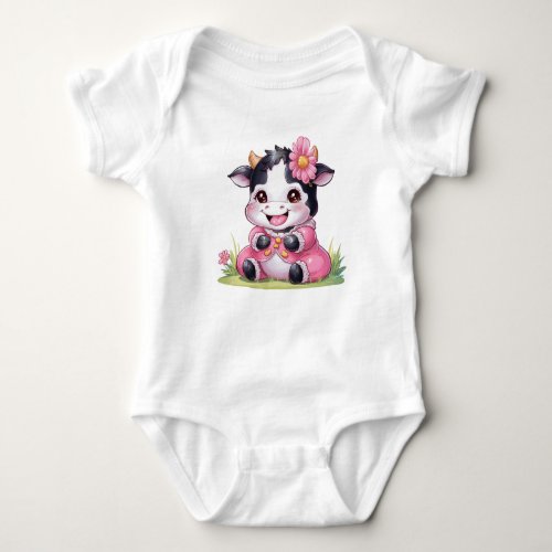 Kawaii Cute Cow Baby Bodysuit