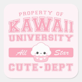 Kawaii Cute Dept Square Sticker by sugarhai at Zazzle