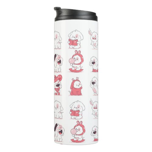 kawaii cute dog design thermal tumbler