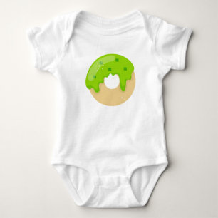 Kawaii Cute Donut Green Shamrock Frosting St Paddy Baby Bodysuit