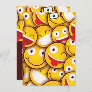 Kawaii Cute Emoji Emoticon Birthday Invitation