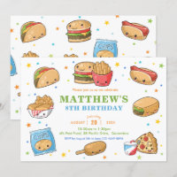 Kawaii Cute Fast Food Party Boy Birthday