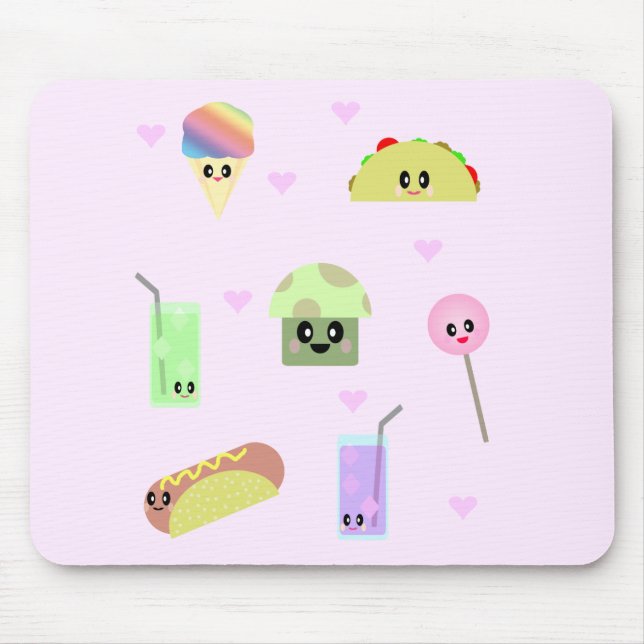 KAWAII CUTE FOODS LUNCHTIME MOUSEPAD (Front)