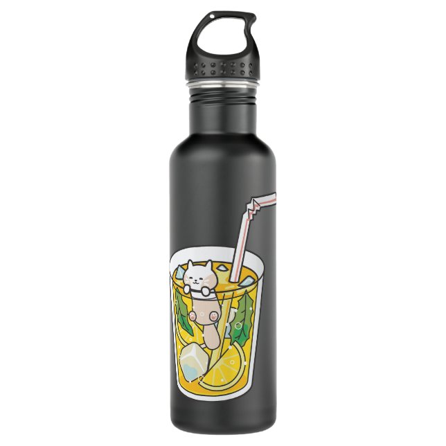 kawaii cute for teen girls lemon juice lemon sell  stainless steel water bottle (Front)