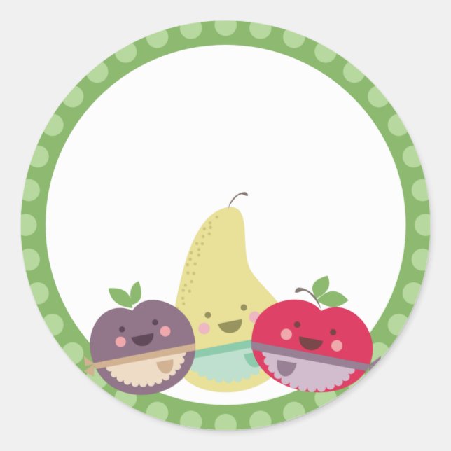 kawaii cute fruit baking bakery gift tag stickers (Front)