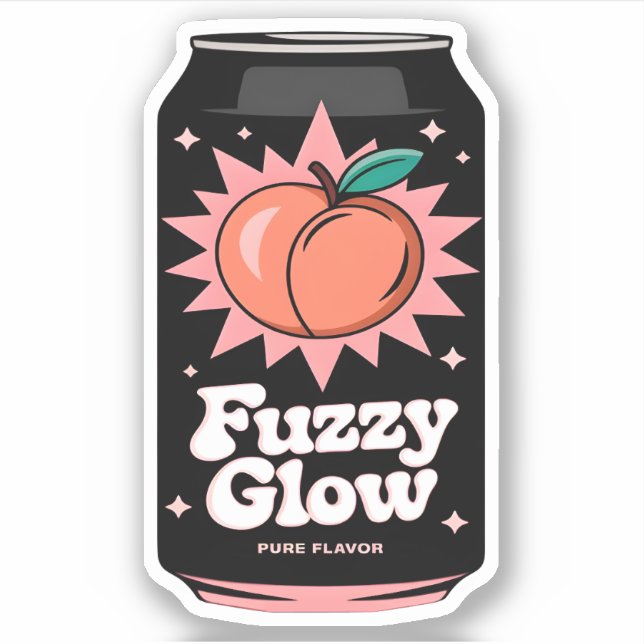 Kawaii Cute Fun Fruity Peach Juice Drink Sticker (Front)