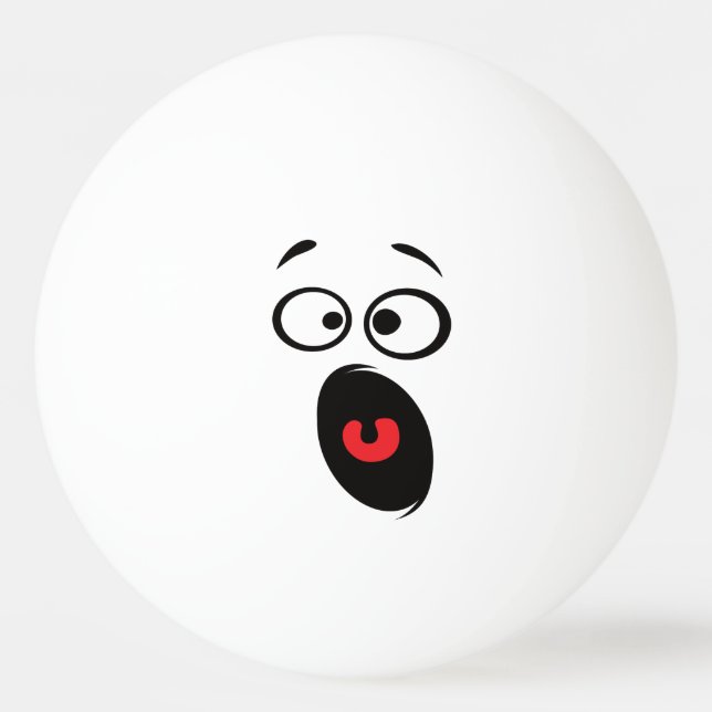 Kawaii Cute Funny Face. Emoji. Emoticon. Ping-Pong Ball (Front)