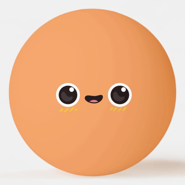 Kawaii Cute Funny Face. Emoji. Emoticon. Ping Pong Ball (Back)