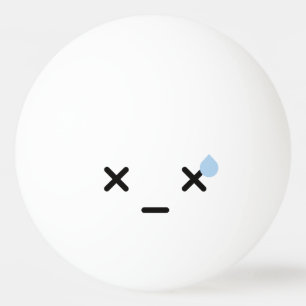 Kawaii Cute Funny Face. Emoji. Emoticon. Ping-Pong Ball