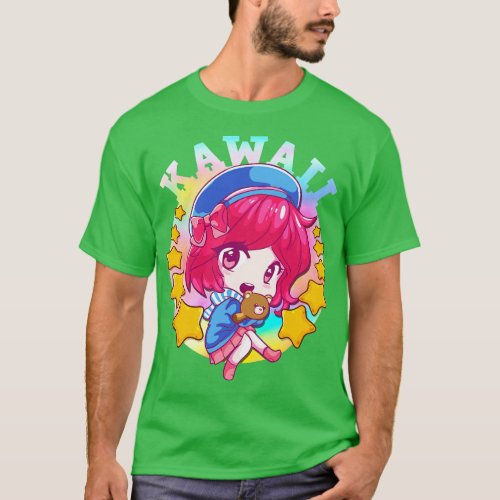 Kawaii Cute  Girl Japanese Manga T_Shirt