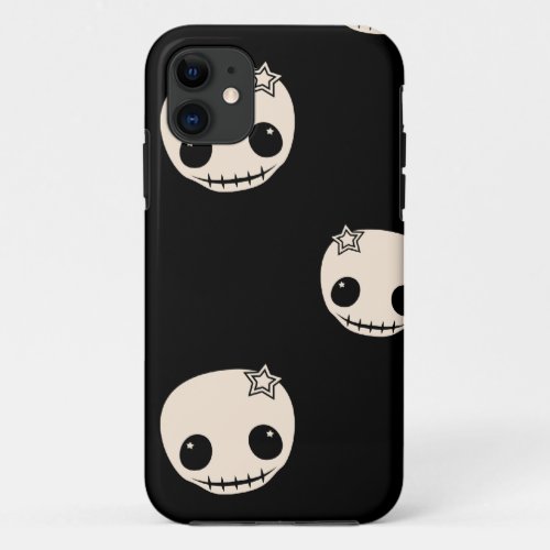 Kawaii cute goth girly skull emo skulls pattern iPhone 11 case