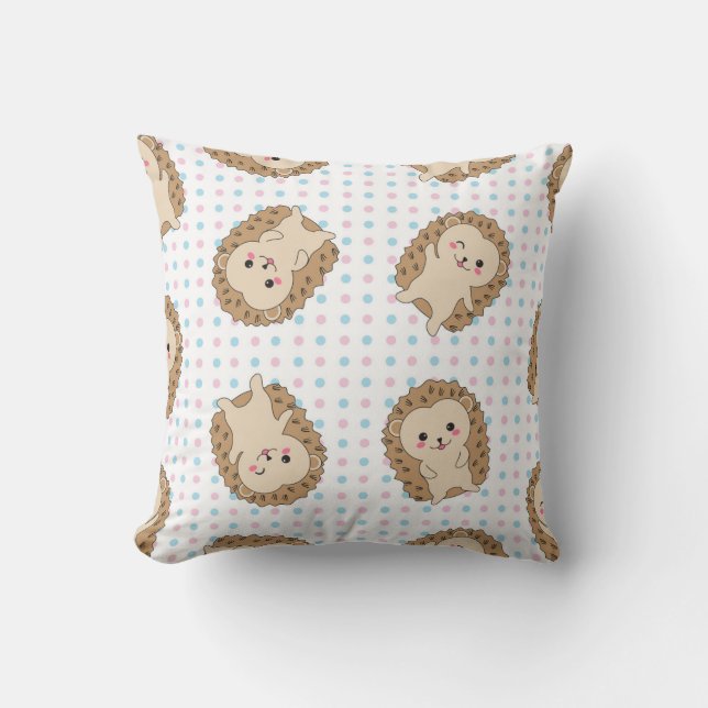 Kawaii Cute Hedgehog Pillow (Front)