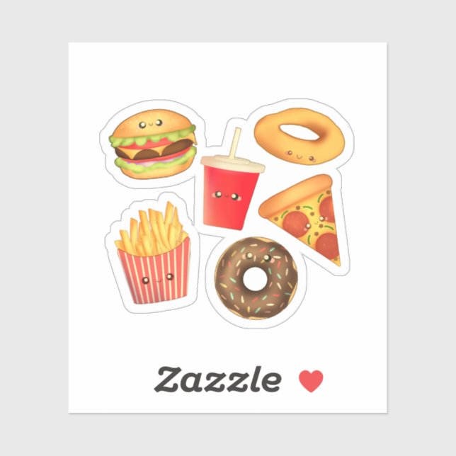 Kawaii Cute Junk Food  Sticker (Sheet)