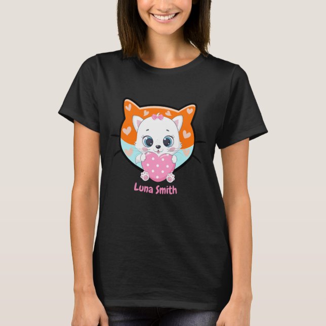 Kawaii Cute Kitten Cat Mom Gift T-Shirt (Front)